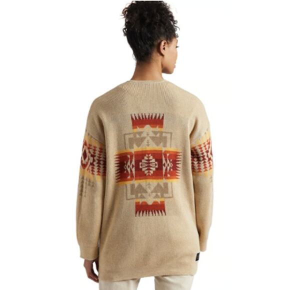 Pendleton Sierra Springs Aztec Southwest Cardigan Cotton Open Front Sweater XL - Picture 1 of 9
